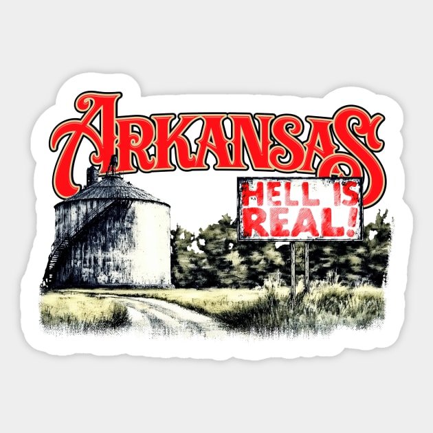 Arkansas Roadside Sticker by rt-shirts